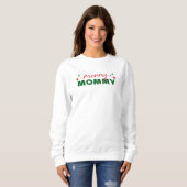 Merry Mommy Cute Colorful Script Christmas スウェットシャツ (正面フル)