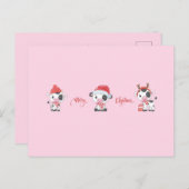 Merry Moos (Baby Cows) Christmas シーズンポストカード (正面/裏面)
