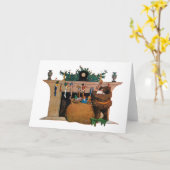 Merry Old Christmas Elf, Jessie Willcox Smith カード (黄色い花)