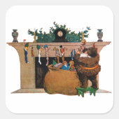 Merry Old Christmas Elf, Jessie Willcox Smith スクエアシール (正面)