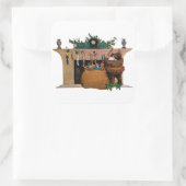 Merry Old Christmas Elf, Jessie Willcox Smith スクエアシール (バッグ)