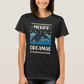 Merry Orcamas Orca diver marine biologist Swea Tシャツ (正面)
