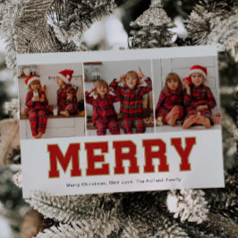 Merry Patch Letter Photo Christmas Cards シーズンカード