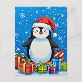 Merry Penguin Christmas Postcard ポストカード