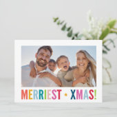 MERRY PHOTO modern family colorful bold typography シーズンカード (スタンド正面)