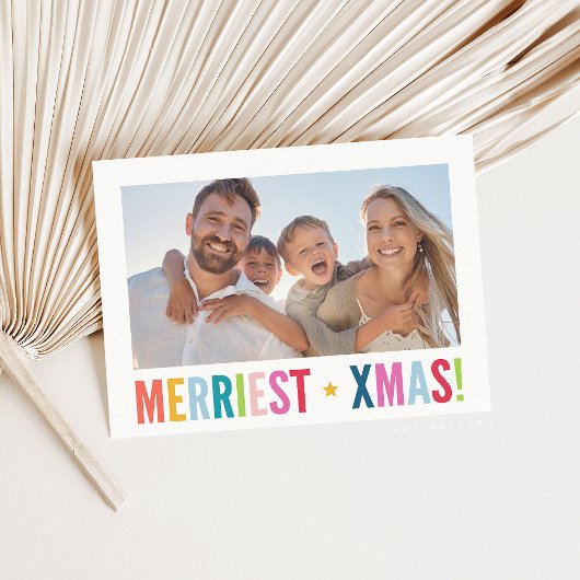 MERRY PHOTO modern family colorful bold typography シーズンカード