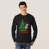 Merry Pigmas Christmas Pig Lovers Christmas Tree Tシャツ (正面フル)