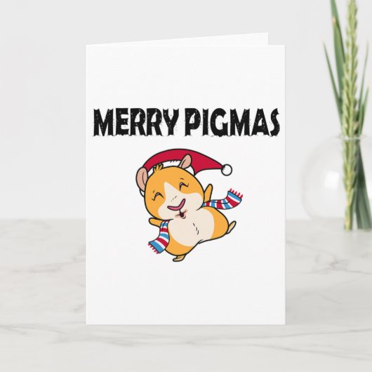 Merry Pigmas Face Mask Funny Guinea Pig Christmas  カード (正面)