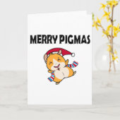 Merry Pigmas Face Mask Funny Guinea Pig Christmas  カード (黄色い花)