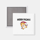 Merry Pigmas Face Mask Funny Guinea Pig Christmas  マグネット (正面/裏面)