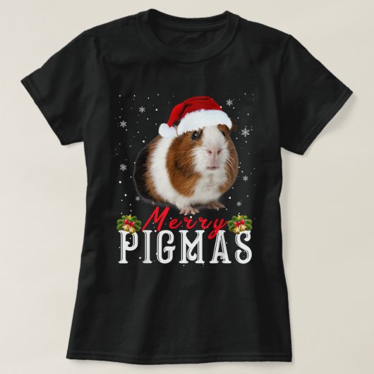 Merry Pigmas Face Mask Funny Guinea Pig Christmas  Tシャツ (デザイン正面)