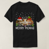 Merry Pigmas Funny Guinea Pig Christmas Santa  Tシャツ (デザイン正面)