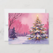 Merry Pink Christmas | Watercolor Holiday Card シーズンカード (正面)