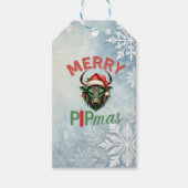 Merry PIPmas Trading Bull Christmas Design – Funny ギフトタグ (正面)