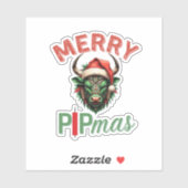 Merry PIPmas Trading Bull Christmas Design – Funny シール (シート)