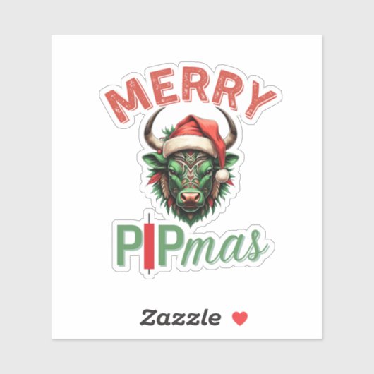 Merry PIPmas Trading Bull Christmas Design – Funny シール (シート)