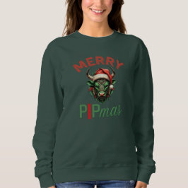 Merry PIPmas Trading Bull Christmas Design – Funny スウェットシャツ