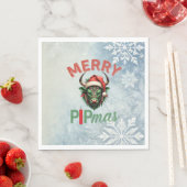 Merry PIPmas Trading Bull Christmas Design – Funny スタンダードランチョンナプキン (インサイチュ)