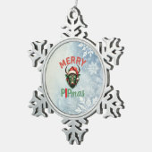 Merry PIPmas Trading Bull Christmas Design – Funny スノーフレークピューターオーナメント (右)