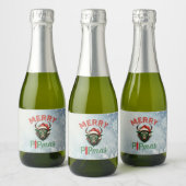 Merry PIPmas Trading Bull Christmas Design – Funny スパークリングワインラベル (ボトル)