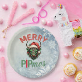 Merry PIPmas Trading Bull Christmas Design – Funny ペーパープレート (パーティー)