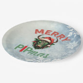 Merry PIPmas Trading Bull Christmas Design – Funny ペーパープレート (アングル)