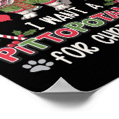 Merry Pitmas Pitbull Dog I Love My Pittopotamus Ch ポスター (角)