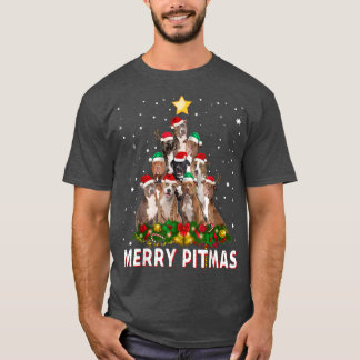 Merry Pitmas Pitbull Dog Ugly Christmas Sweater Tr Tシャツ