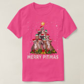 Merry Pitmas Pitbull Dog Ugly Christmas Sweater Tr Tシャツ (デザイン正面)