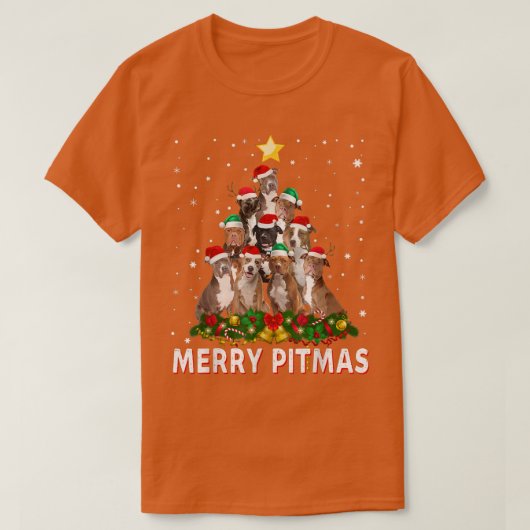 Merry Pitmas Pitbull Dog Ugly Christmas Sweater Tr Tシャツ (デザイン正面)