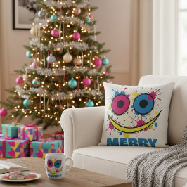 Merry Pop: Colorful & Playful Modern Art Christmas クッション