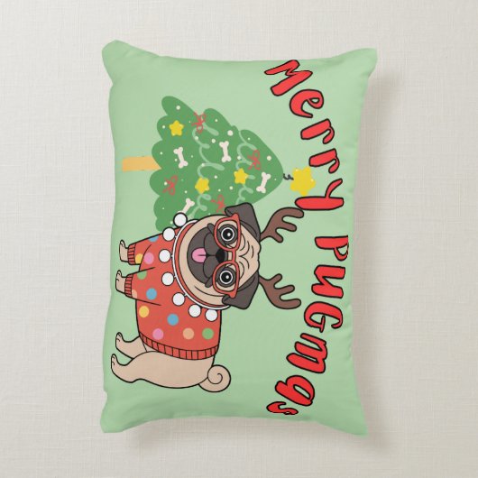 Merry PUGmas アクセントクッション (裏面(縦))