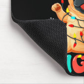 Merry Pugmas Pug Christmas Santa Pug Xmas Lights D マウスパッド (コーナー)