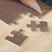 Merry Puppy | Dog Santa Hat Christmas Watercolor ジグソーパズル (側面)