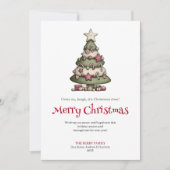 Merry Quirky Christmas Tree Watercolor Greeting シーズンカード (正面)