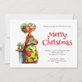 Merry Quirky Woman Editable Digital Greeting シーズンカード (正面)