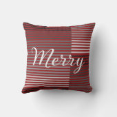Merry -Red, Gray, Black, White Stripes クッション (裏面)