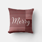 Merry -Red, Gray, Black, White Stripes クッション (正面)