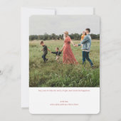 Merry Red Scallop Frame Holiday Photo Card シーズンカード (裏面)