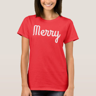 Merry Red Shirt Simple Modern Retro Minimalist  Tシャツ