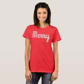 Merry Red Shirt Simple Modern Retro Minimalist Tシャツ (正面フル)