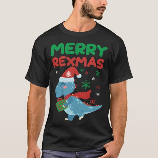 Merry RexMas Christmas Dinosaur Tシャツ (正面)