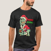 Merry Rexmas Rawr T Rex Christmas Dinosaur Santa R Tシャツ (正面)
