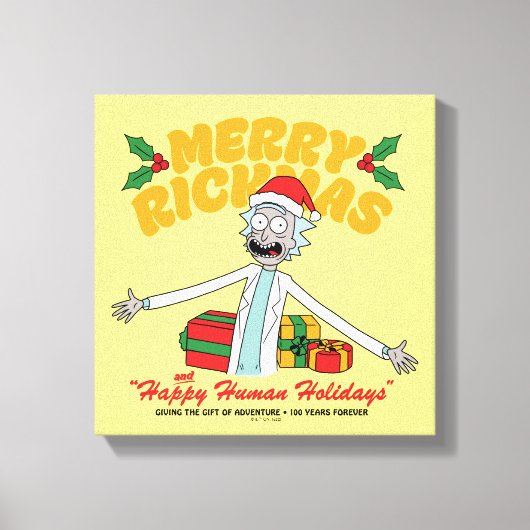 Merry Rickmas and Happy Human Holidays キャンバスプリント (正面)