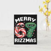 Merry Rizzmas 67 Candy Cane Tree Sungles Funny  カード (黄色い花)