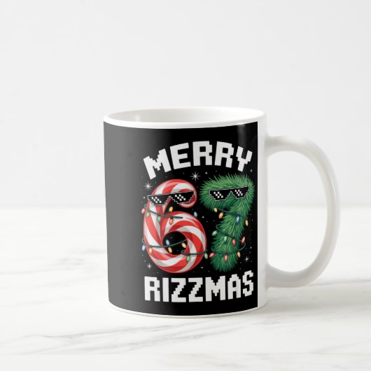 Merry Rizzmas 67 Candy Cane Tree Sungles Funny  コーヒーマグカップ (右)