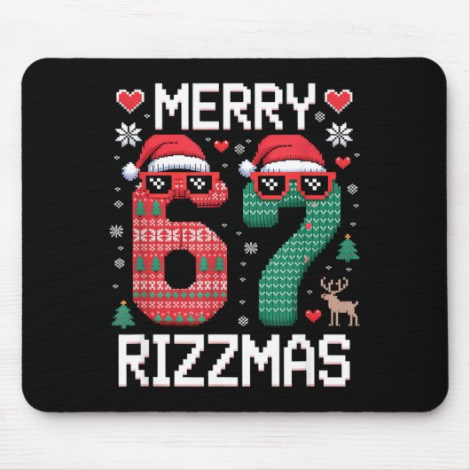 Merry Rizzmas 67 Knitted Sweater Sungles Funny  マウスパッド (正面)