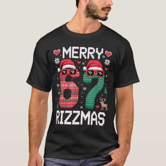 Merry Rizzmas 67 Knitted Sweater Sungles Funny Tシャツ (正面)
