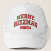 Merry Rizzmas Athletic Sports Funny Christmas Red キャップ (正面)