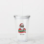 Merry Rizzmas Retro Santa Claus Funny Christmas アクリルタンブラー (正面)